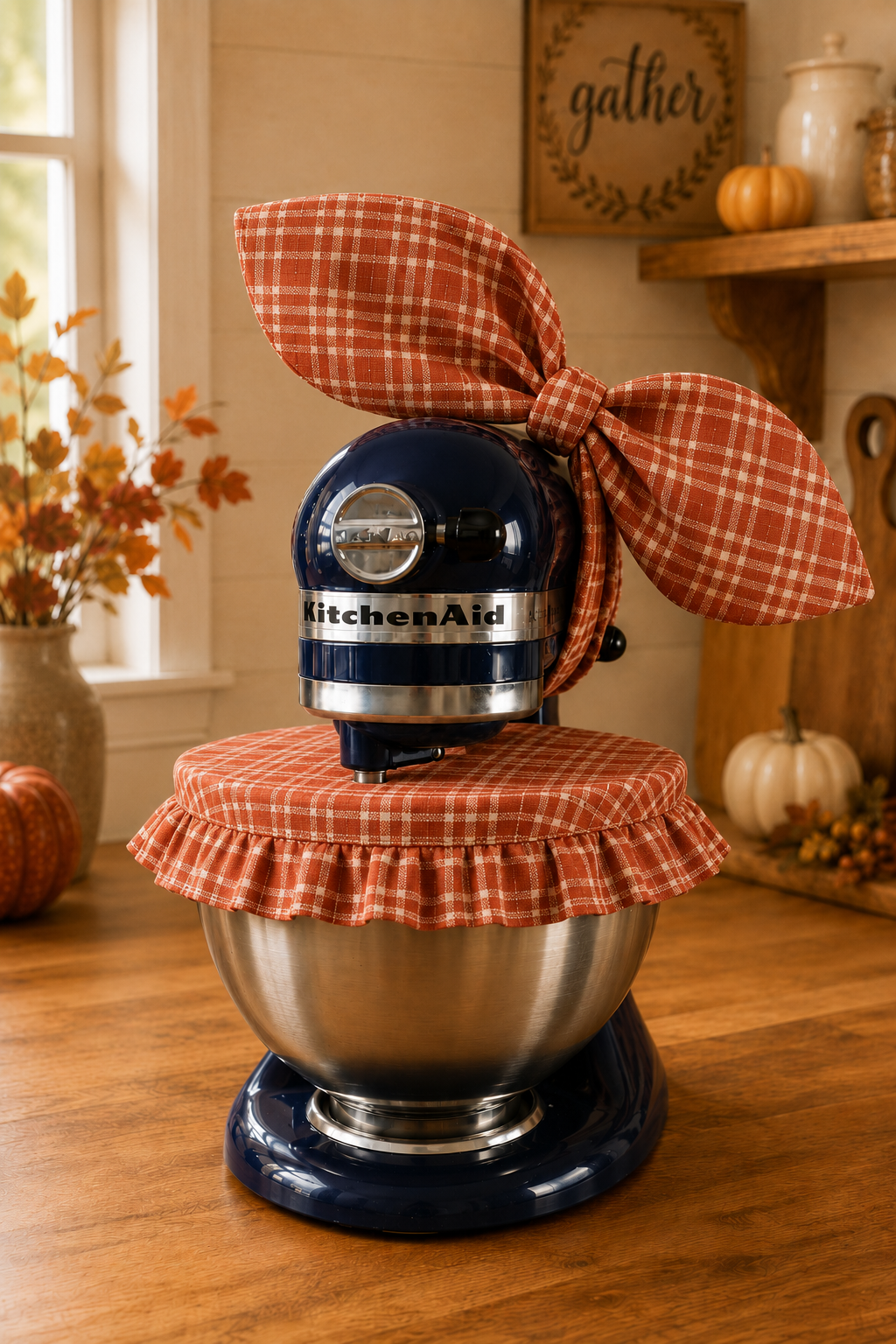 The Autumn Mixer Belle — Reversible KitchenAid Bow & Bowl Cover Set
