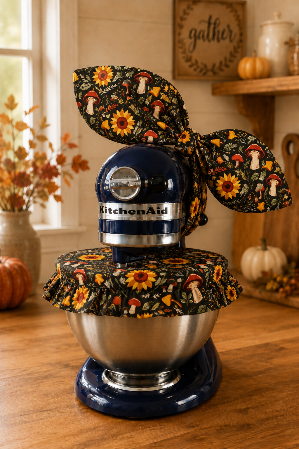 The Autumn Mixer Belle — Reversible KitchenAid Bow & Bowl Cover Set