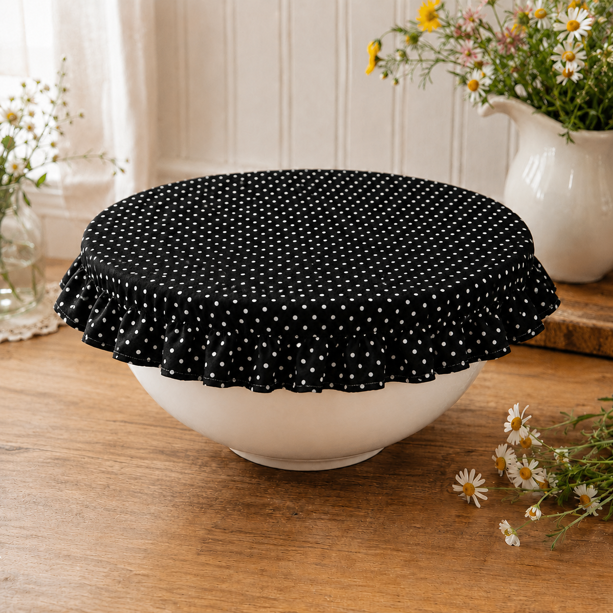 The Cottage Kitchen Bowl Cover | Reversible Cotton Bowl Bonnet