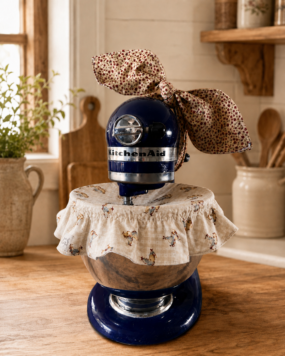 Harvest Hens KitchenAid Mixer Bow & Bowl Cover Set