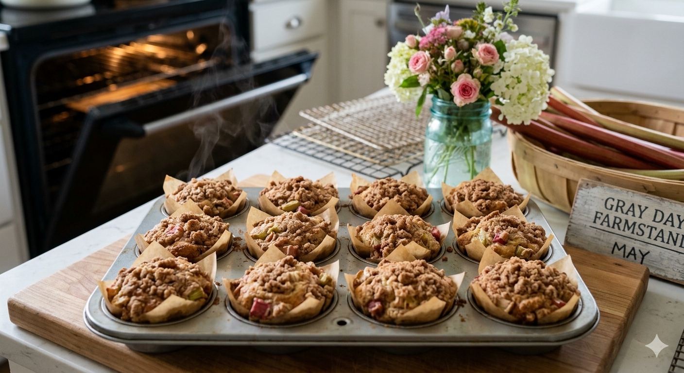 Rhubarb and cinnamon strudel muffins — 2nd Saturday Preorder
