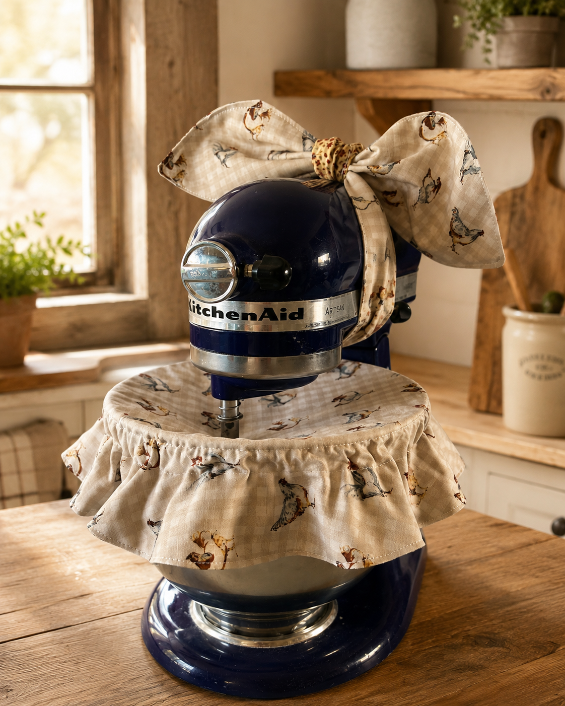 Harvest Hens KitchenAid Mixer Bow & Bowl Cover Set