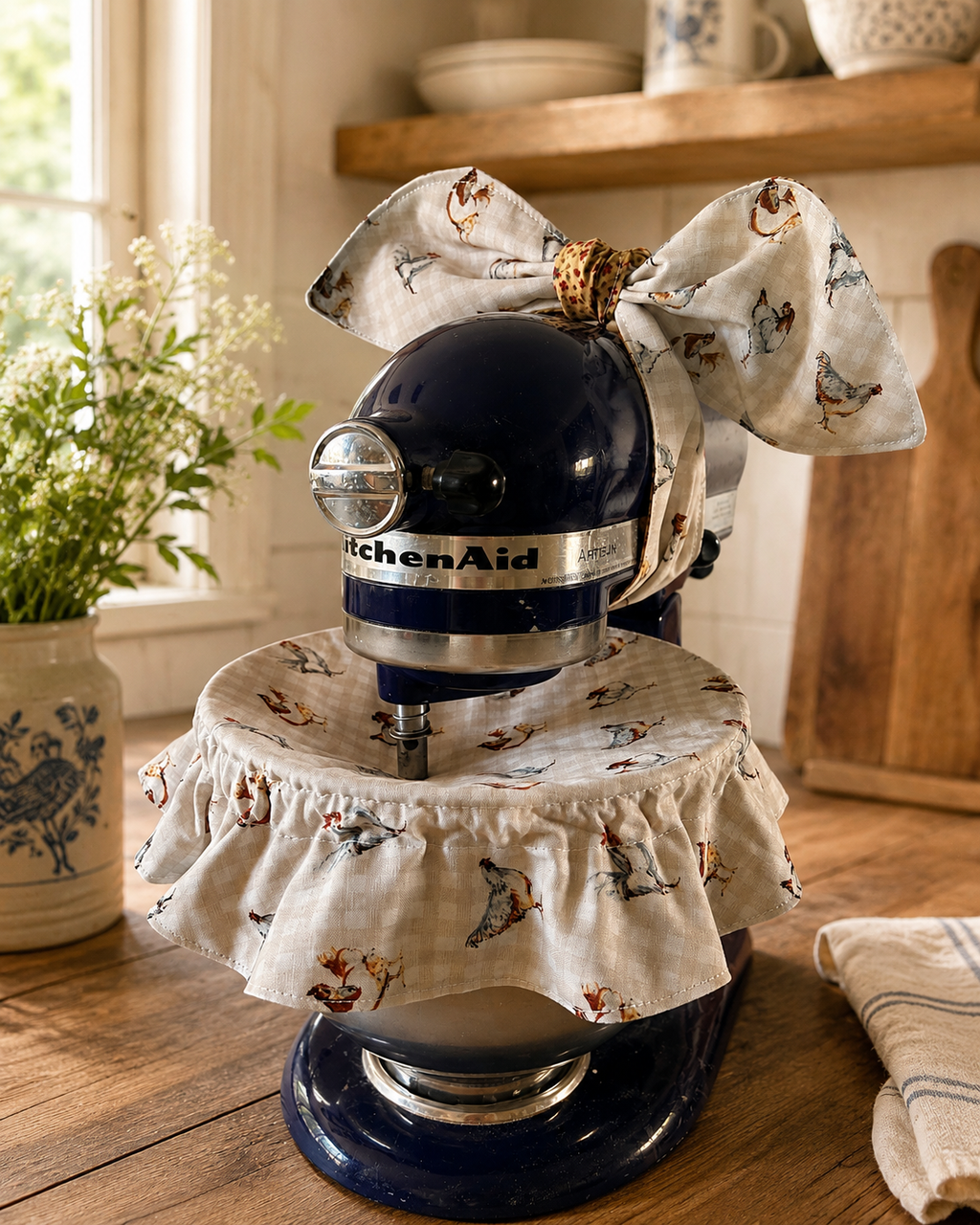 Harvest Hens KitchenAid Mixer Bow & Bowl Cover Set