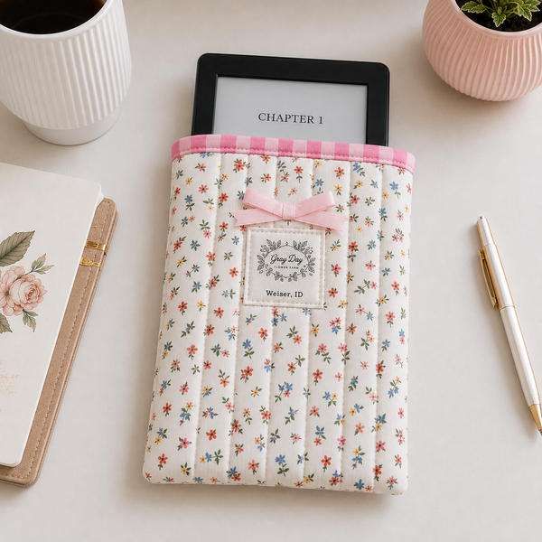 The Cottage E-Reader & Tablet Keeper | Handmade Quilted Cotton Sleeve