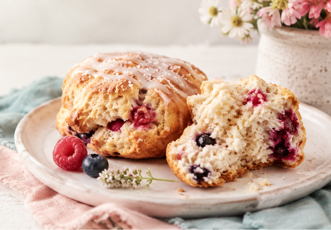 Monthly -Lemon Blueberry  Seasonal Scones