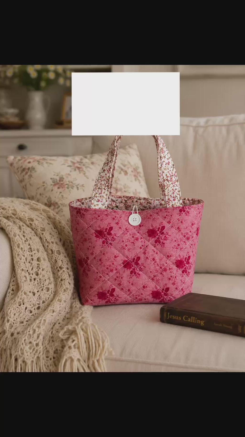The Cottage Chapter Tote™ | Handmade Quilted Book & Bible Tote